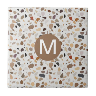Monogram Terrazzo Moderne Stenen look Tegeltje