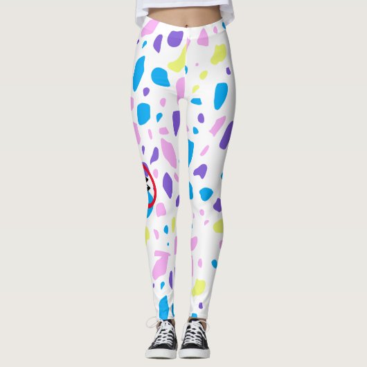 MONOGRAM TERRAZZO PATROON MULTICOLOR LEGGINGS (Voorkant)