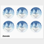 Monogram Terugadres Besneeuwd Winterbos Ronde Sticker (Vel)