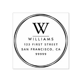 Monogram Terugkeeradres Rubber Stempel