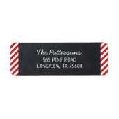 Monogram terugzendadres: Chalkboard en Stripes Etiket (Voorkant)