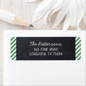 Monogram terugzendadres: Chalkboard en Stripes Etiket (Insitu)