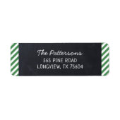 Monogram terugzendadres: Chalkboard en Stripes Etiket (Voorkant)