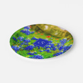 Monogram Texas Bluebonnets & Indiase verfkwast Papieren Bordje (Gekanteld)