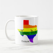 Monogram Texas Gay Pride Rainbow LGBTQ Koffiemok (Links)