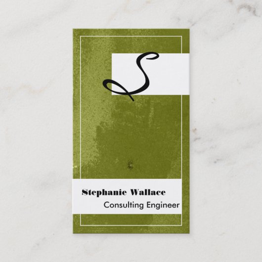 Monogram Texture Engineering Visitekaartje Green (Voorkant)