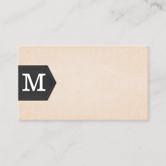 Monogram | Textuur leder Visitekaartje (Voorkant)