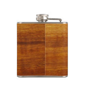 monogram ~ textuur van bedrukt hout heupfles (Achterkant)