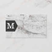 Monogram | Textuur van marmer leder Visitekaartje (Voorkant)