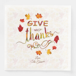Monogram Thanksgiving Bedankt Fall Leaves Servet