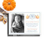 Monogram Thanksgiving Grateful Adoption Baby Birth Aankondiging