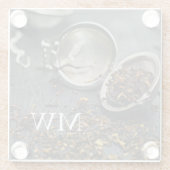 Monogram thee glazen onderzetter (Achterkant)