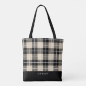Monogram Thompson Camel Tartan Patroon Tote Bag (Achterkant)