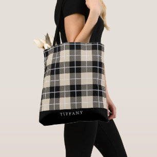 Monogram Thompson Camel Tartan Patroon Tote Bag