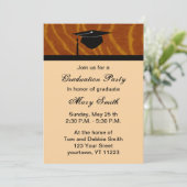 Monogram Tiger Graduation Party Invitation Kaart (Staand voorkant)