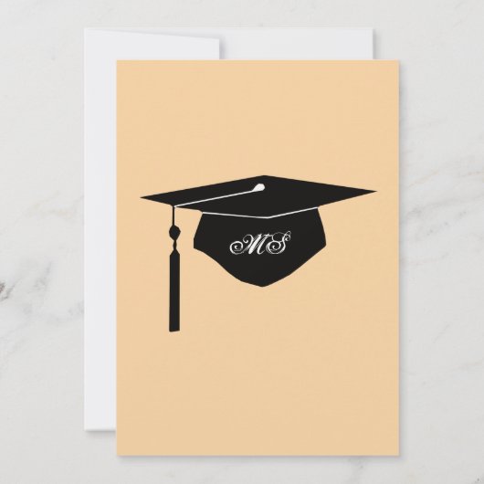 Monogram Tiger Graduation Party Invitation Kaart (Achterkant)