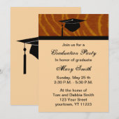 Monogram Tiger Graduation Party Invitation Kaart (Voorkant / Achterkant)