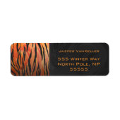 Monogram Tiger Hot Oranje en Black Print Pattern Etiket (Voorkant)
