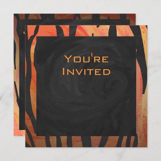 Monogram Tiger Hot Oranje en Black Print Pattern Kaart (Voorkant / Achterkant)