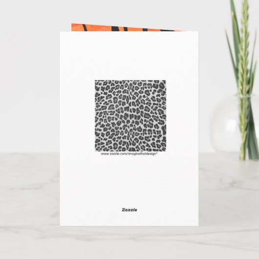 Monogram Tiger Hot Oranje en Black Print Pattern Kaart (Achterkant)