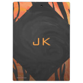 Monogram Tiger Hot Oranje en Black Print Pattern Klembord (Achterkant)