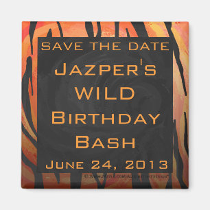 Monogram Tiger Hot Oranje en Black Print Pattern Magneet