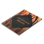 Monogram Tiger Hot Oranje en Black Print Pattern Notitieboek (Linkerzijde)