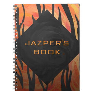 Monogram Tiger Hot Oranje en Black Print Pattern Notitieboek