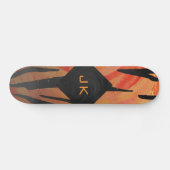 Monogram Tiger Hot Oranje en Black Print Pattern Skateboard (Horizontaal)