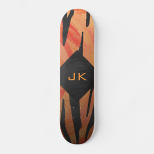Monogram Tiger Hot Oranje en Black Print Pattern Skateboard