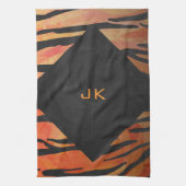 Monogram Tiger Hot Oranje en Black Print Pattern Theedoek (Verticaal)