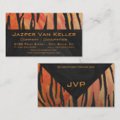 Monogram Tiger Hot Oranje en Black Print Pattern Visitekaartje (Voorkant / Achterkant)