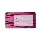 Monogram Tiger Hot Pink en Black Print Pattern Etiket (Voorkant)