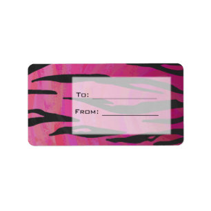 Monogram Tiger Hot Pink en Black Print Pattern Etiket