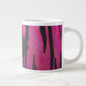 Monogram Tiger Hot Pink en Black Print Pattern Grote Koffiekop (Rechts)