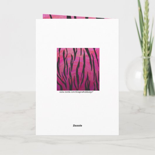 Monogram Tiger Hot Pink en Black Print Pattern Kaart (Achterkant)