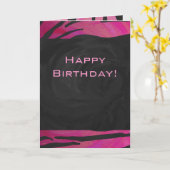 Monogram Tiger Hot Pink en Black Print Pattern Kaart (Gele Bloem)