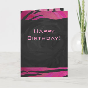 Monogram Tiger Hot Pink en Black Print Pattern Kaart