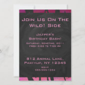 Monogram Tiger Hot Pink en Black Print Pattern Kaart (Achterkant)