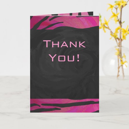 Monogram Tiger Hot Pink en Black Print Pattern Kaart (Gele Bloem)