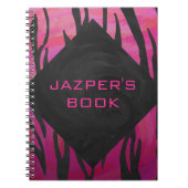 Monogram Tiger Hot Pink en Black Print Pattern Notitieboek (Voorkant)