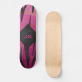 Monogram Tiger Hot Pink en Black Print Pattern Skateboard (Voorkant)