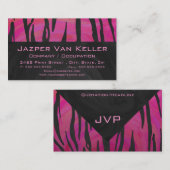 Monogram Tiger Hot Pink en Black Print Pattern Visitekaartje (Voorkant / Achterkant)