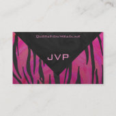Monogram Tiger Hot Pink en Black Print Pattern Visitekaartje (Achterkant)