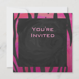 Monogram Tijger Hot Pink en Zwarte Print Patroon Kaart
