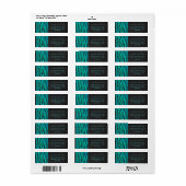 Monogram tijger - zwart en Blauwgroen afdrukpatroo Etiket (Full Sheet)