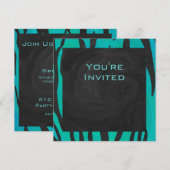 Monogram tijger - zwart en Blauwgroen afdrukpatroo Kaart (Voorkant / Achterkant)