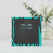 Monogram tijger - zwart en Blauwgroen afdrukpatroo Kaart (Staand voorkant)