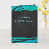 Monogram tijger - zwart en Blauwgroen afdrukpatroo Kaart (Gele Bloem)