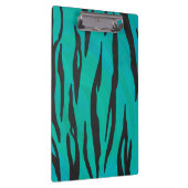 Monogram tijger - zwart en Blauwgroen afdrukpatroo Klembord (Rechts)